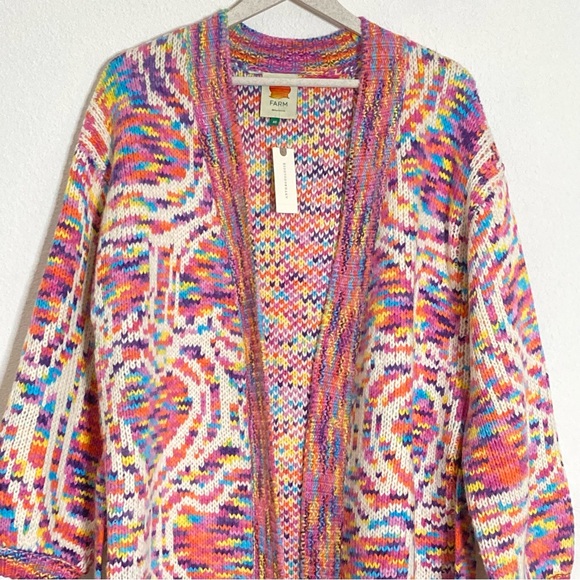 FARM Rio Wild Hearts Longline Cardigan XS - Picture 4 of 13